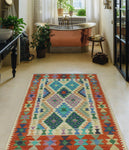 Sangat Enerstin Ivory/Rust Rug, 3'4" x 4'11"