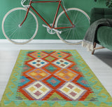 Sangat Perry Red/Green Rug, 3'3" x 4'10"