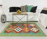 Sangat Perry Red/Green Rug, 3'3" x 4'10"