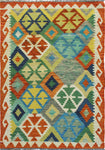 Sangat Maqpal Blue/Rust Rug, 3'2" x 4'10"