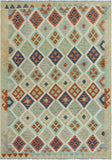 Sangat Nye Beige/Navy Rug, 5'8" x 8'0"