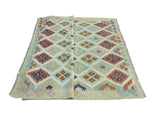 Sangat Nye Beige/Navy Rug, 5'8" x 8'0"