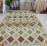 Sangat Nye Beige/Navy Rug, 5'8" x 8'0"