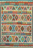 Sangat Ulbolsyn Turquoise/Ivory Rug, 5'9" x 8'1"