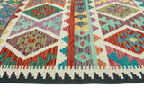 Sangat Ulbolsyn Turquoise/Ivory Rug, 5'9" x 8'1"