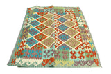 Sangat Qadeer Red/Turquoise Rug, 5'7" x 7'10"