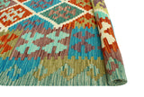 Sangat Qadeer Red/Turquoise Rug, 5'7" x 7'10"