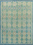 Sangat Rahmatul Blue-Grey/Ivory Rug, 5'6" x 8'0"