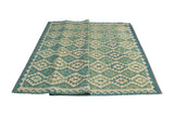 Sangat Rahmatul Blue-Grey/Ivory Rug, 5'6" x 8'0"