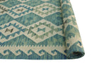 Sangat Rahmatul Blue-Grey/Ivory Rug, 5'6" x 8'0"