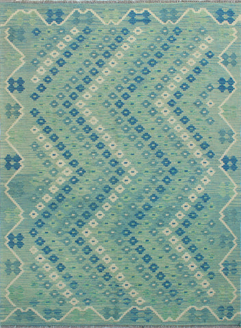 Sangat Lorena Lt. Green/Blue Rug, 5'8" x 8'0"