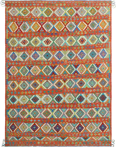 Sangat Truman Red/Ivory Rug, 8'4" x 11'9"