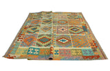 Sangat Mastoure Blue/Red Rug, 8'3" x 9'10"