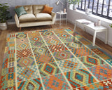 Sangat Mastoure Blue/Red Rug, 8'3" x 9'10"