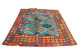 Sangat Vallen Turquoise/Red Rug, 8'5" x 9'8"