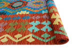 Sangat Vallen Turquoise/Red Rug, 8'5" x 9'8"