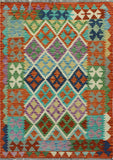 Sangat Reuel Rust/Green Rug, 3'4" x 4'11"