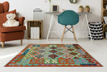 Sangat Reuel Rust/Green Rug, 3'4" x 4'11"