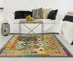 Sangat Laiqshah Grey/Gold Rug, 3'4" x 4'11"