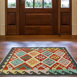 Sangat Alvord Red/Charcoal Rug, 2'7" x 4'2"