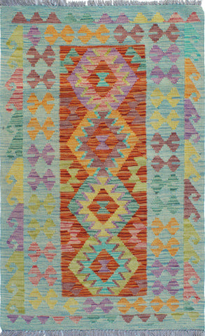 Sangat Briggs Blue/Rust Runner, 2'6" x 4'3"