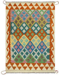 Sangat Panya Green/Rust Rug, 3'3" x 4'10"