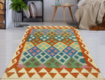 Sangat Panya Green/Rust Rug, 3'3" x 4'10"