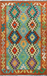 Sangat Noemi Blue/Red Rug, 3'4" x 5'1"