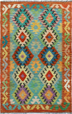 Sangat Noemi Blue/Red Rug, 3'4" x 5'1"