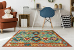 Sangat Noemi Blue/Red Rug, 3'4" x 5'1"