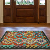 Sangat Sadaat Red/Charcoal Rug, 2'8" x 4'3"