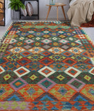 Sangat Orvyn Green/Red Rug, 6'8" x 9'3"