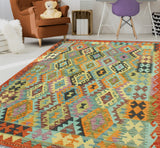 Sangat Radeyah Blue/Rust Rug, 5'1" x 6'6"