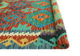 Sangat Pouran Red/Turquoise Rug, 5'0" x 6'7"