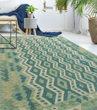 Sangat Udell Blue/Ivory Rug, 5'9" x 8'2"