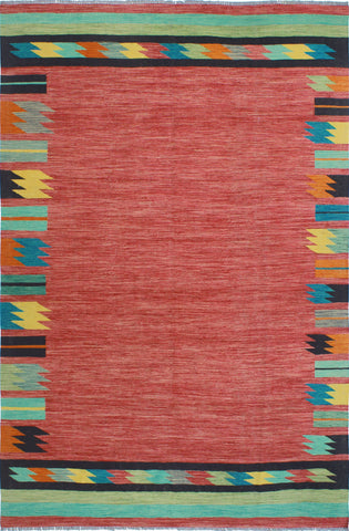 Winchester Mishael Red/Turquoise Rug, 6'6" x 9'11"