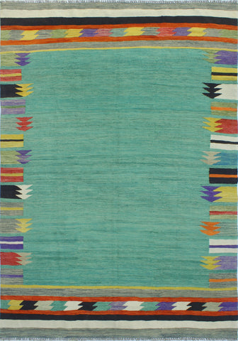 Winchester Raja Green/Black Rug, 5'9" x 7'11"