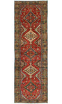 Fine VTG Safaa Red/Brown Runner, 2'11" x 9'3"