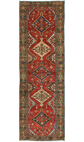 Fine VTG Safaa Red/Brown Runner, 2'11" x 9'3"