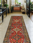 Fine VTG Safaa Red/Brown Runner, 2'11" x 9'3"