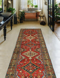 Fine VTG Safaa Red/Brown Runner, 2'11" x 9'3"