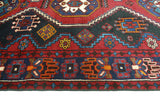 Fine VTG Nava Black/Red Runner, 3'4" x 9'10"