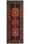 Fine VTG Zaid Charcoal/Red Runner, 3'8" x 9'7"