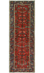 Fine VTG Ramazan Red/Navy Runner, 3'3" x 9'6"