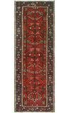 Fine VTG Ramazan Red/Navy Runner, 3'3" x 9'6"