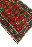 Fine VTG Ramazan Red/Navy Runner, 3'3" x 9'6"