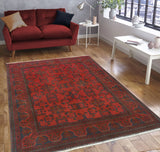 Khal Mohammadi Sabah Red/Navy Rug, 4'11" x 6'3"