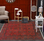 Khal Mohammadi Sabah Red/Navy Rug, 4'11" x 6'3"