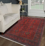 Khal Mohammadi Maysun Red/Navy Rug, 4'11" x 6'7"