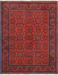 Khal Mohammadi Niya Red/Navy Rug, 4'11" x 6'6"